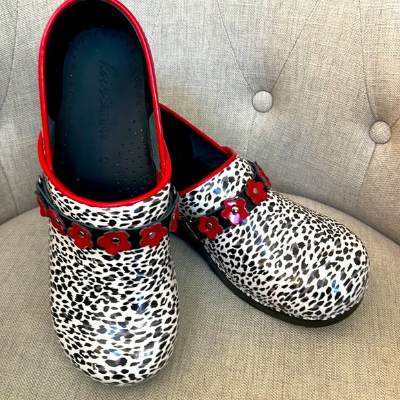 Sanita Shoes Koi By Sanita Professional Poppy Leopard Red Floral